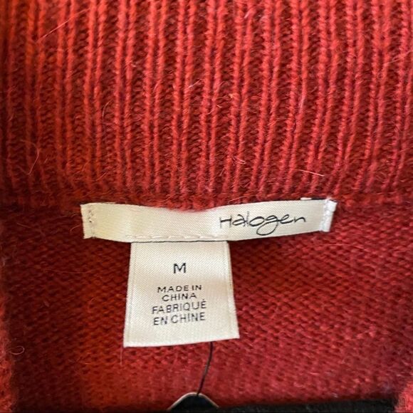 Nwt-Halogen Wool/Alpaca Cold Shoulder Sweater - Picture 7 of 9